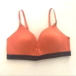 Rachel Roy Wireless Bra 36C Orange Black